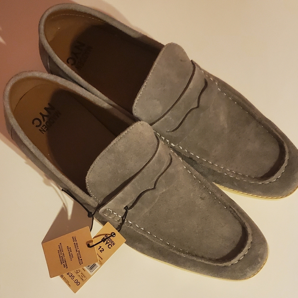 Men's Gray Suede Loafers by NYC
